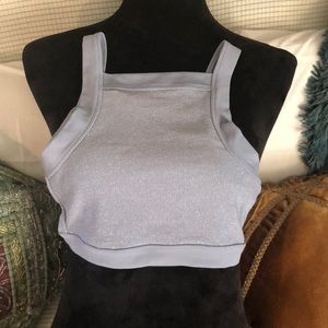 aerie lilac shimmering sports bra